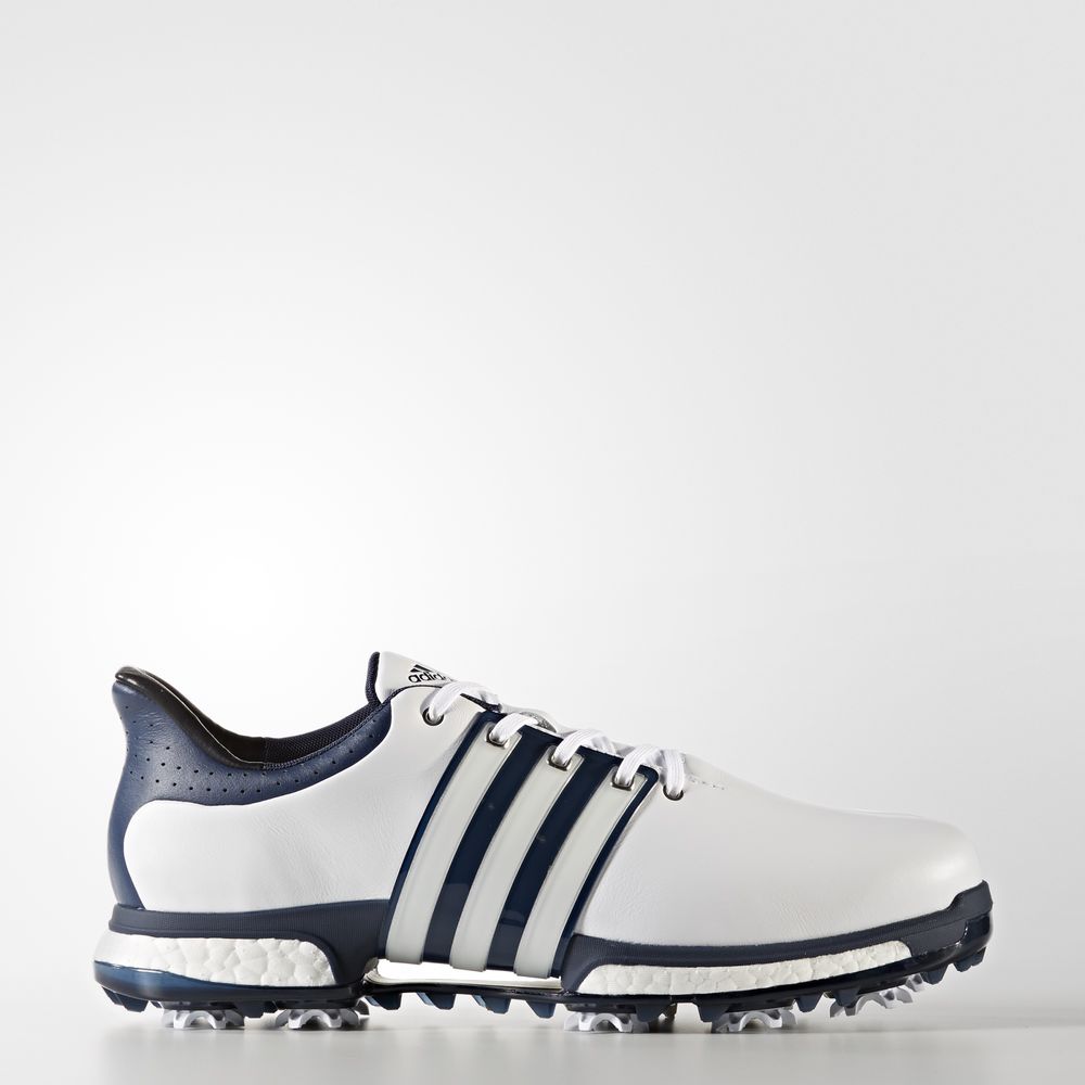 Adidas Tour 360 Boost Wide - παπουτσια γκολφ ανδρικα - Ασπρα/Βαθυ/Ασημι Μεταλλικός,Μέγεθος: EU 36 –